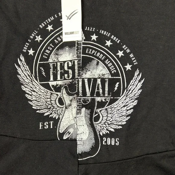 William Rast Black & White Offset Graphic Sweatshirt Tee Juniors Size XS - Picture 3 of 7